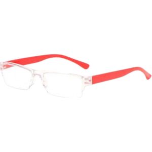 XYZ Eyewear Leesbril Rood +1.00 - Dames - Heren - Leesbrillen - Trendy - Lees bril - Leesbril met sterkte - Voordeel - Randloos - Met sterkte +1.00