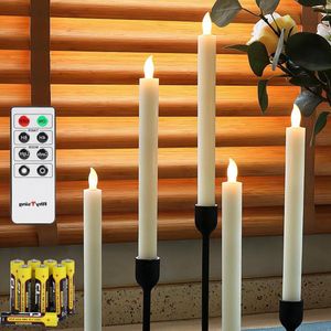 Vlamloze Dinerkaarsen - Realistisch Rustiek Design - Kandelaar Verlichting - Hoogte 25 cm - Afstandsbediening Batterijen