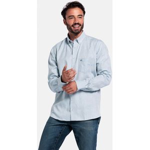 Giordano - Overhemd - Lichtblauw - Katoen - Button-down