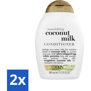 OGX - Coconut Milk - Conditioner - Voedend - Herstel & Glans - 385 ml - Voordeelverpakking - 2 stuks