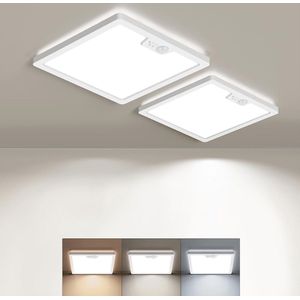 LED Plafondlamp met Bewegingssensor - 18W, 3 Kleurtemperaturen, Ultradun Design voor Binnenruimtes