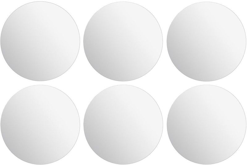 5Five - Plak Spiegel Tegels - Rond - Glas - 6 Stuks - D39.9 cm - Zelfklevend