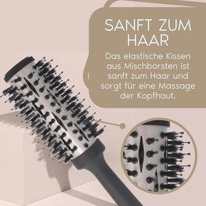 Professionele ronde föhnborstel 33 mm voor glad en verzorgd haar met keratine en biotine