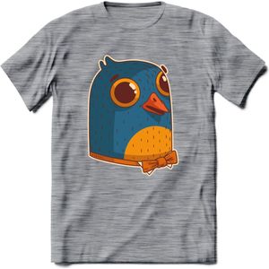 Strik duif T-Shirt Grappig | Dieren vogel Kleding Kado Heren / Dames | Animal Skateboard Cadeau shirt - Donker Grijs - Gemaleerd - XXL