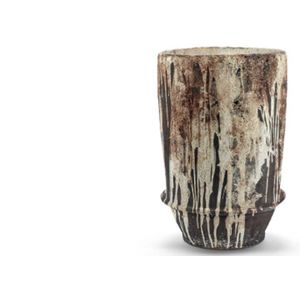 Serax Bloempot-Plantenbak Dune Kelly Wearstler Wit-Donker Bruin D 18 cm H 26 cm