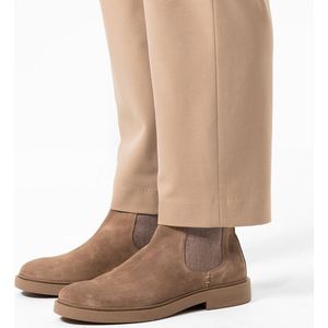 Manfield - Heren - Beige suède chelsea boots - Maat 43