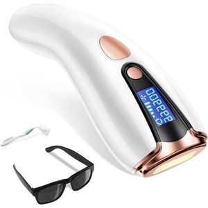 Ontharingsapparaat IPL Lichtpulsen - Ontharing voor Mannen en Vrouwen - 990.000 Flitsen - 5 Energiestanden - Geschikt voor Lippen Lichaam Oksels Bikinilijn - Gladde Huid - Witte ontharingsapparaat