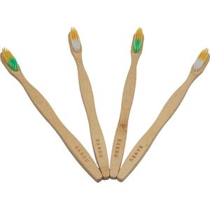 Banbu Bamboo Tandenborstel Set - Zacht Groen - Wit - Milieuvriendelijk - Biologisch afbreekbaar - Natuurlijke Tandenborstel