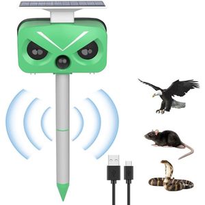 Kattenverjager voor tuin ultrasone marterverjager dierenverjager op zonne-energie met bewegingsmelder - waterdicht tot 10 m bereik - frequentie 13-60 kHz