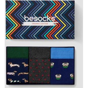 Sokken Urban Pack met Teckels in Bio katoen maat 41-46 - Gift Set - Sokken heren - Trendy geschenk - Cadeau Mannen - Trendy Cadeau - Vaderdag - Verjaardag - Geschenk Man