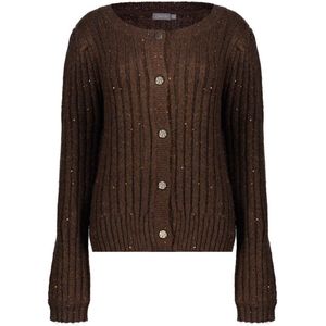 Geisha - Vest - Bruin - Met Lurex En Knopen - Dames