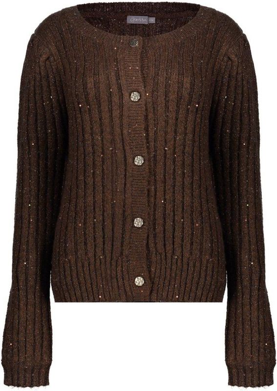 Geisha - Vest - Bruin - Met Lurex En Knopen - Dames