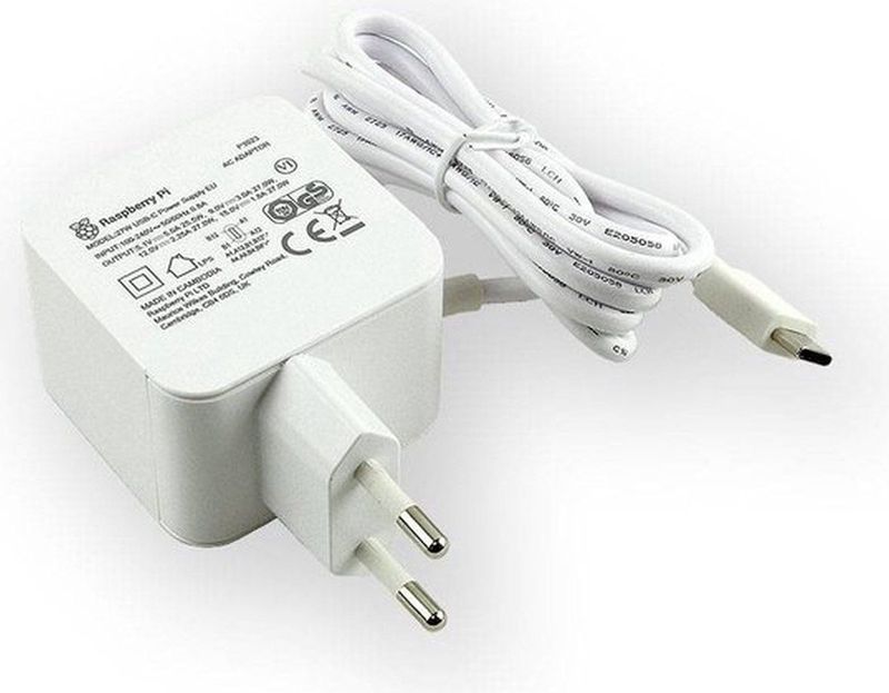 Raspberry Pi - USB-C Voeding - EU Stekker - 27W - 5V 5A