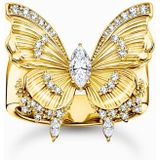 Thomas Sabo - Ring - Gerecycled Zilver - Geel Goud Verguld - Zirkoon