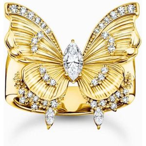 Thomas Sabo - Ring - Gerecycled Zilver - Geel Goud Verguld - Zirkoon