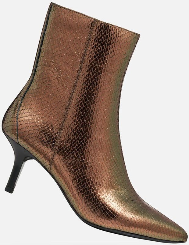 Geox - Kleopy - Dameslaarzen - Donkerbruin - Hakhoogte 7 cm