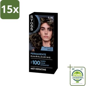 15 x SYOSS - Permanent Coloration 5-95 - Haarverf - Permanente Haarkleuring - Cool Lichtbruin - Grijsdekking - Vermindert Haarbreuk - Grootverpakking - Permanente Haarkleur - Koele Bruintint - Grijsdekking - Haarkleur - Haarverf