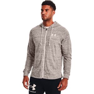UNDER ARMOUR Rival Terry LC Sweatshirt Met Volledige Rits Mannen Onyx White / Onyx White - Maat XL
