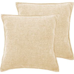 Tiseco Home Studio - Kussen DAMIAN (gevuld) - SET/2 - 100% polyester - Vierkant - 45x45 cm - Ivoor