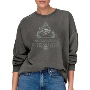 Onllucinda Oversized L/S Wild Box SWT, zwart, S