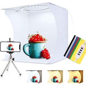 Fotografie Lichtbox met LED-Verlichting en Achtergronden - Professionele Productfotografie - Opvouwbaar en Draagbaar - Afstandsbediening voor Helderheid - Fotostudio Accessoires