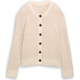 TOM TAILOR - Gebreid Vest - Sand - Lange Mouw - Normale Pasvorm