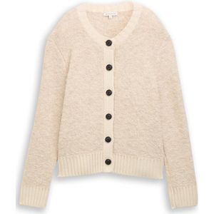 TOM TAILOR - Gebreid Vest - Sand - Lange Mouw - Normale Pasvorm