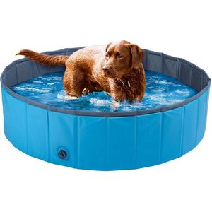 ZOOFARI® | Hondenzwembad | 120 x 30 cm | Hondenbad | Dog pool | Zwembadje voor huisdieren | PVC | Blauw | Inclusief opbergtas