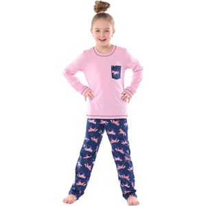 Merry Style Meisjes Pyjama - Lange mouwen - Lange broek - Katoen - MS-MS10-215-PJ - Roze/Einhorn - 110