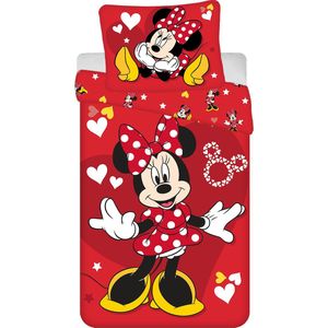 Disney Minnie Mouse Dekbedovertrek Red Heart - Eenpersoons - 140 x 200 + 70 x 90 cm - Katoen