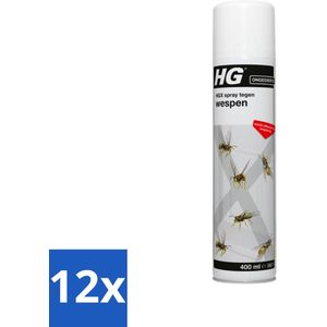 HG X - Spray Tegen Wespen - Effectief & Langdurig - 400 ml - Voordeelverpakking - 12 stuks
