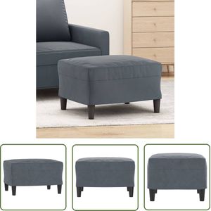 The Living Store Voetenbank 60x50x41 cm kunstleer donkergrijs - Voetbank - Relaxstoel - Lounge Stoel - Donker Grijs Meubilair - Vloerkleden
