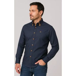 Arya Brand - Herenoverhemd - Blauw - Harde Kraag - Katoen