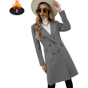 Nivard Mantel Dames - Tussenmantel - Jas - Mantelpakje - Trenchcoat - Overjas - Overcoat - Winter - Grijs - S