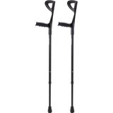 Elleboogkrukken - loopkrukken - krukken open manchet Zwart - Verstelbaar - Set - paar van 2