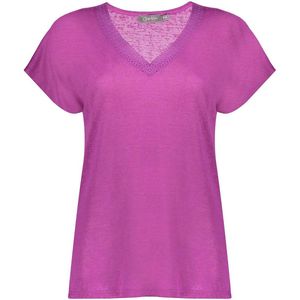 Geisha T-shirt T Shirt Met Linnenlook 42400 24 Purple Dames Maat - XS