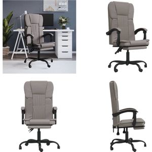 vidaXL Kantoorstoel verstelbaar stof taupe - Verstelbare Bureaustoel - Stoel - Bureaustoel - Computerstoel