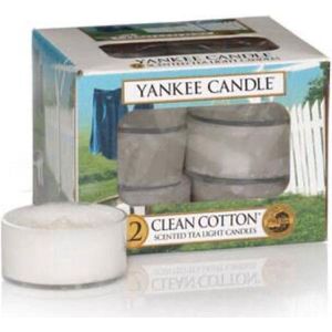 Yankee Candle Clean Cotton waxinelichtjes 12 stuks