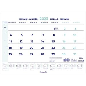 Brepols Kalender 2023 - Maandkalender - Spiraal - 43 x 31,5 cm