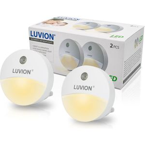 LUVION® LED Nachtlampje Stopcontact Duo Verpakking- Nachtlampje voor Baby's, Kinderen en Volwassenen