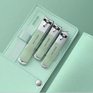 Ouriner Nieuwe Nagelknipper Set 4 Stuks Met Roterende Leren Tas Professionele Trimmer Pedicure Verzorgingshulpmiddelen Manicure Set Thuiszorg