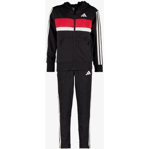 Adidas J 3S TIB FT TS kinder trainingspak zwart rood - Maat 176