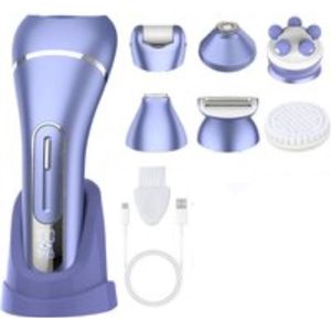Epilator voor vrouwen, 7-in-1 ontharingsapparaat voor vrouwen, pijnloze elektrische ladyshave, bikinilijntrimmer, snoerloze scheermes-epilator voor bikinilijn, gezicht, lichaam, IPX7 waterdicht, oplaadbaar, 2 snelheden