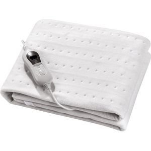 Elektrische Onderdeken - Massage deken - 1 Persoons - 150 x 80 cm - Met Hoekelastieken - Wit