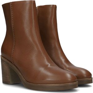 VIA VAI Taara Enkellaarsjes - Enkelboots met rits - Dames - Bruin - Maat 40