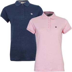 2-Pack Donnay Polo Pique Lisa - Poloshirt - Dames - Maat XL - Navy/Shadow pink (623)