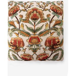 Sissy-Boy - Lichtbruin - Kussen - 60 x 60 cm - Jacquard geweven met Bloemendessin