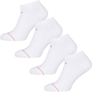 Undiemeister Sokken Heren - Sneaker Sokken - 4-pack - Chalk White (Wit) - Zijdezacht - Mellowood Tencel - Extra Stevig - Sokken - Handgemaakt - Anti-transpirant - Maat 47-49
