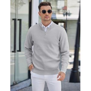 Heren Trui 1/4 Ritssluiting Coltrui Gebreide Winterpullover Lange Mouwen