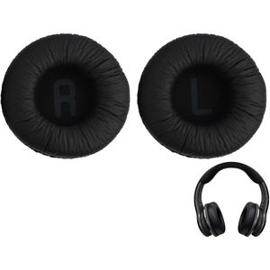 Selbro® Vervangende oorkussens voor JBL Tune T500BT, T450BT, 510BT, E40BT hoofdtelefoons, 70 mm oorkussens van traagschuim, kunstleer, zwart, comfort en geluidsisolatie